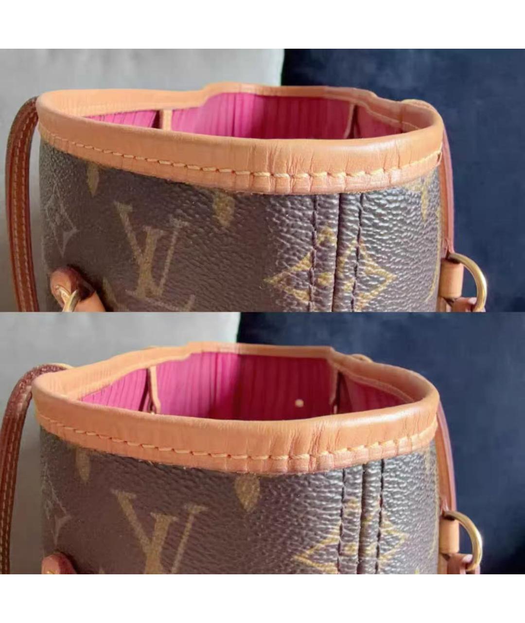 LOUIS VUITTON Коричневая кожаная сумка тоут, фото 3