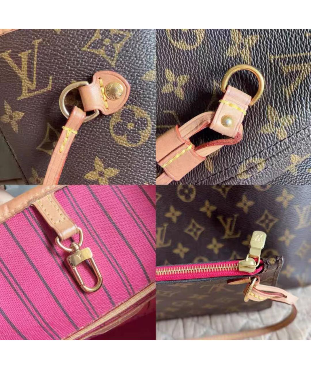 LOUIS VUITTON Коричневая кожаная сумка тоут, фото 5