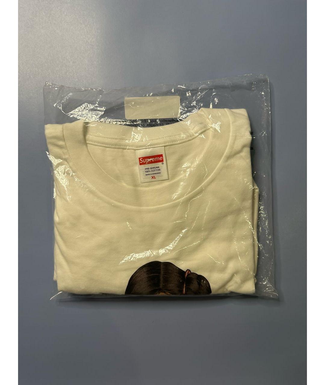SUPREME Белая хлопковая футболка, фото 2