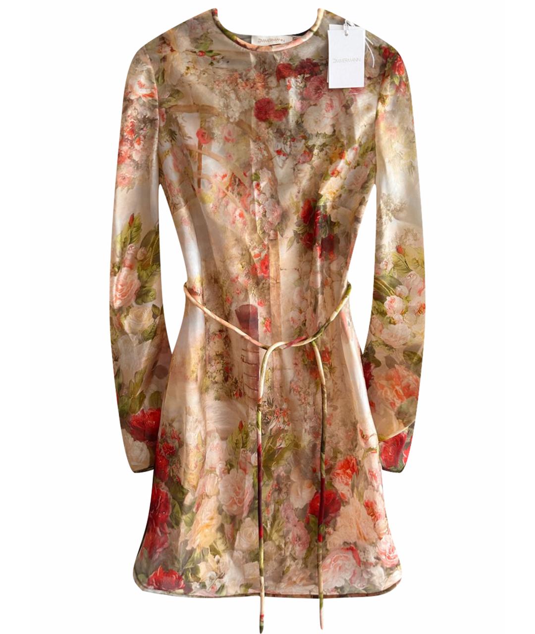 ZIMMERMANN Бежевое коктейльное платье, фото 1