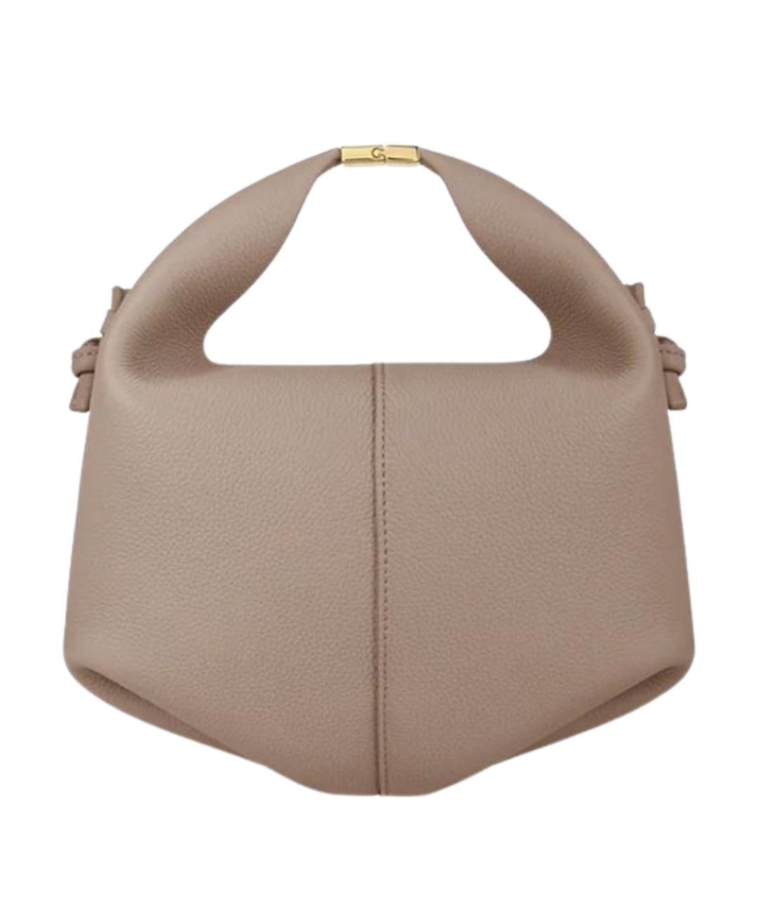 POLENE Серая кожаная сумка через плечо, фото 1