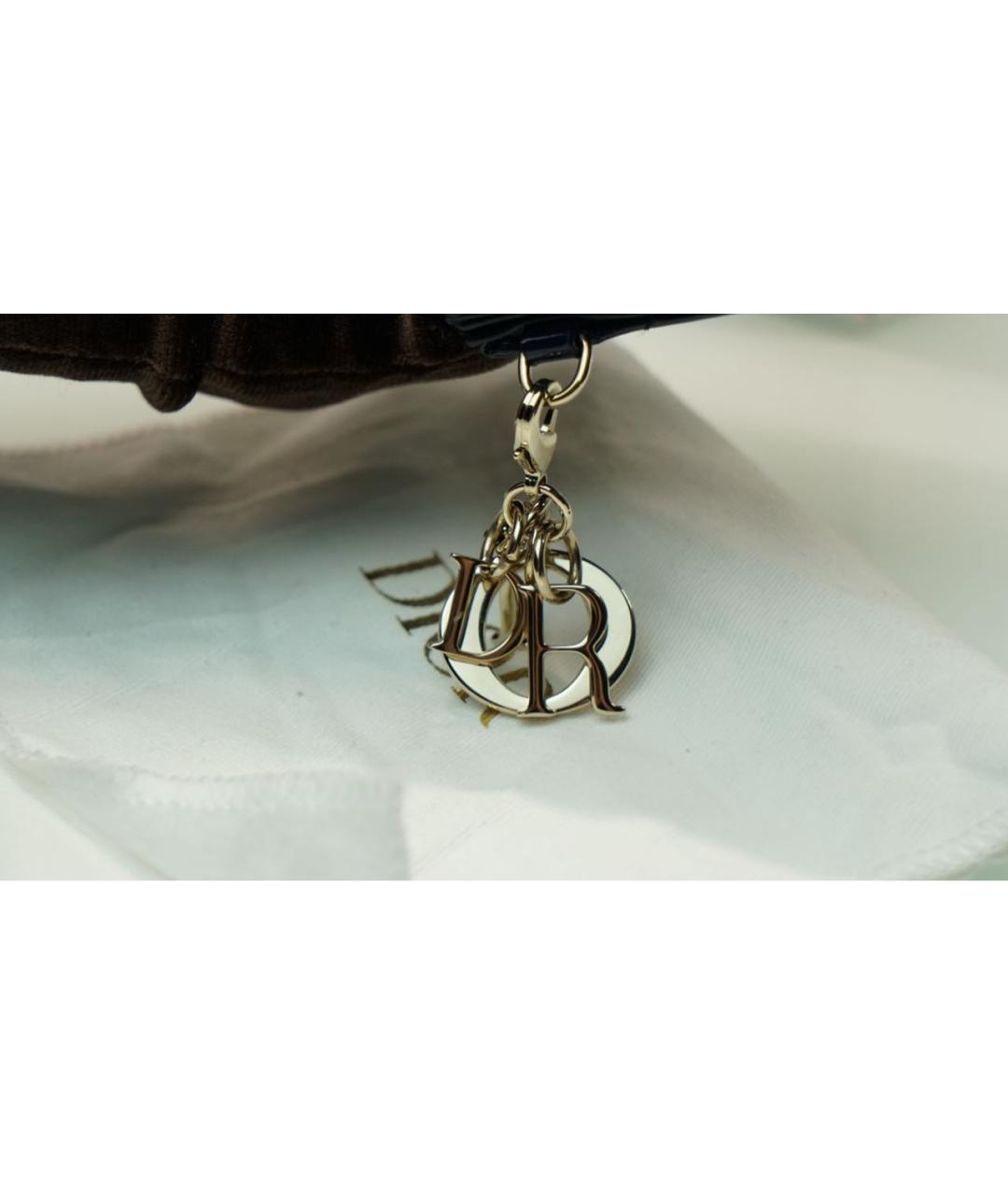 CHRISTIAN DIOR Темно-синий кардхолдер из лакированной кожи, фото 7