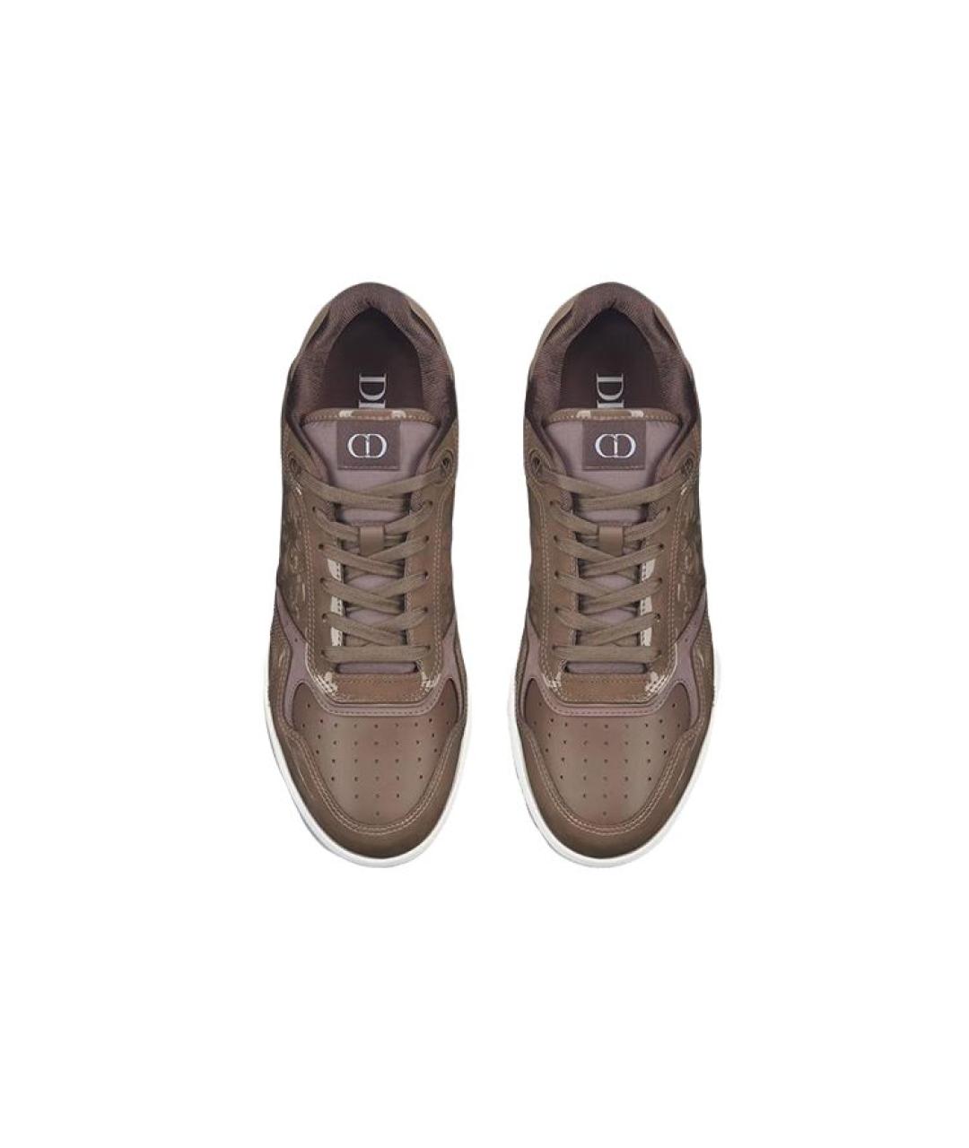 CHRISTIAN DIOR Коричневые кожаные низкие кроссовки / кеды, фото 4