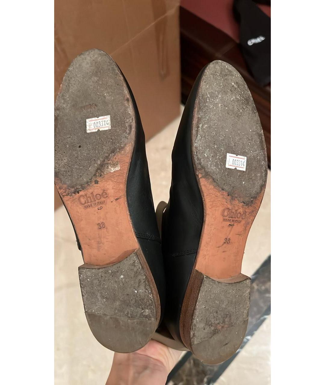 CHLOE Черные кожаные полусапоги, фото 4