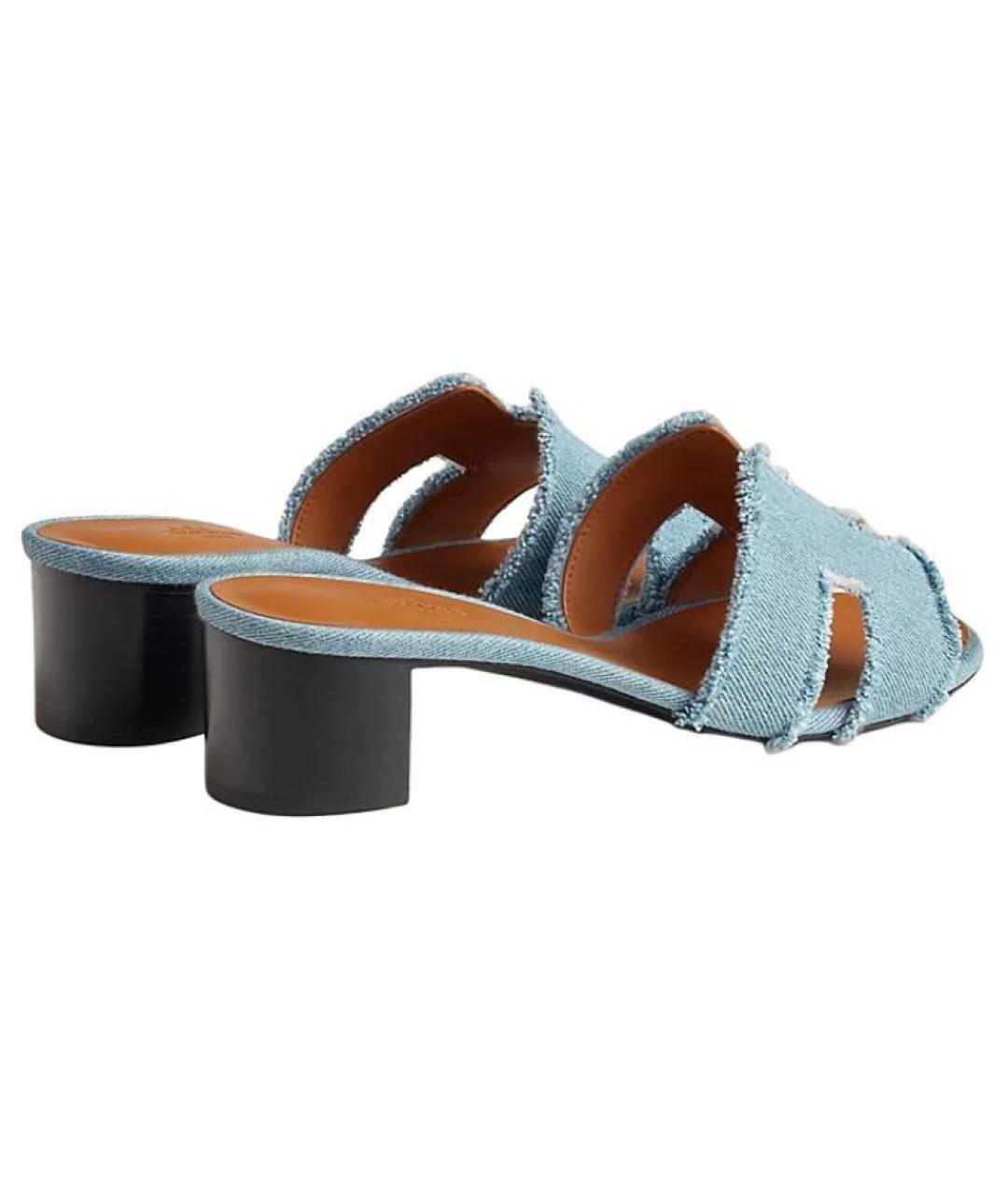 HERMES Синие сандалии, фото 4