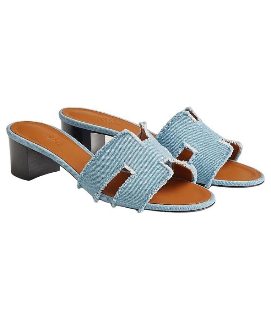 HERMES Синие сандалии, фото 3