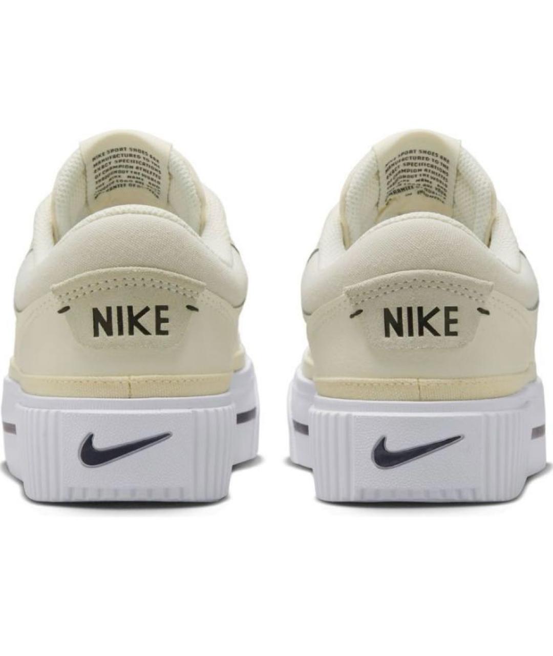 NIKE Бежевые кожаные кроссовки, фото 4