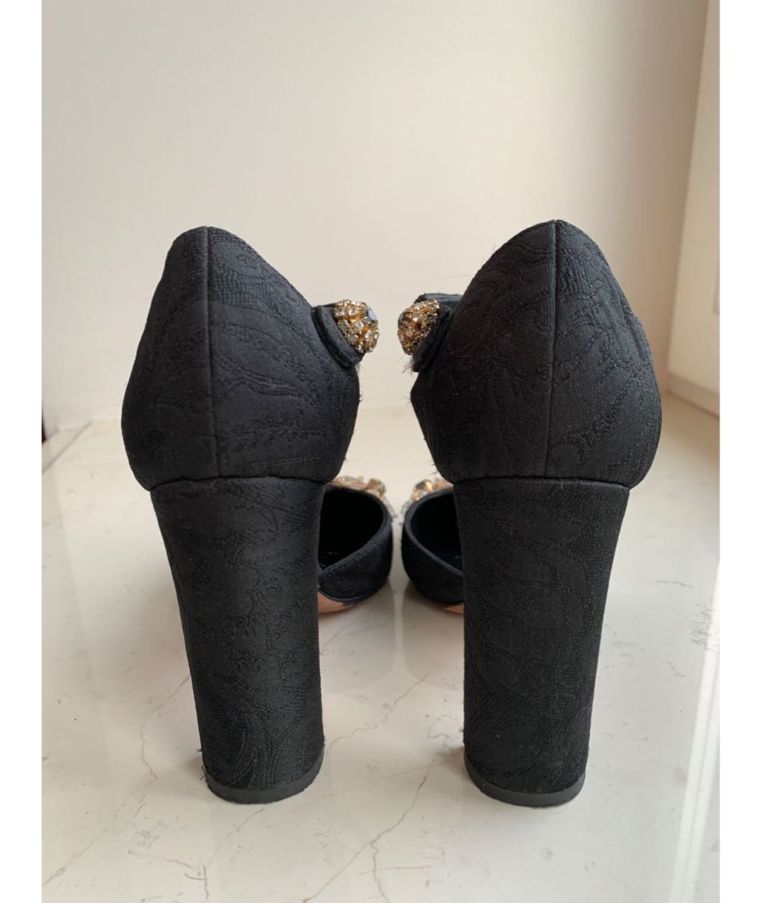 DOLCE&GABBANA Черные текстильные туфли, фото 4