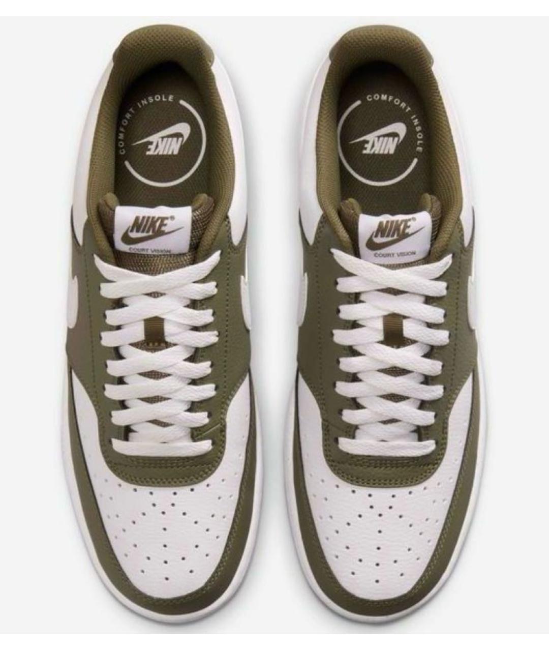 NIKE Хаки кожаные кроссовки, фото 2