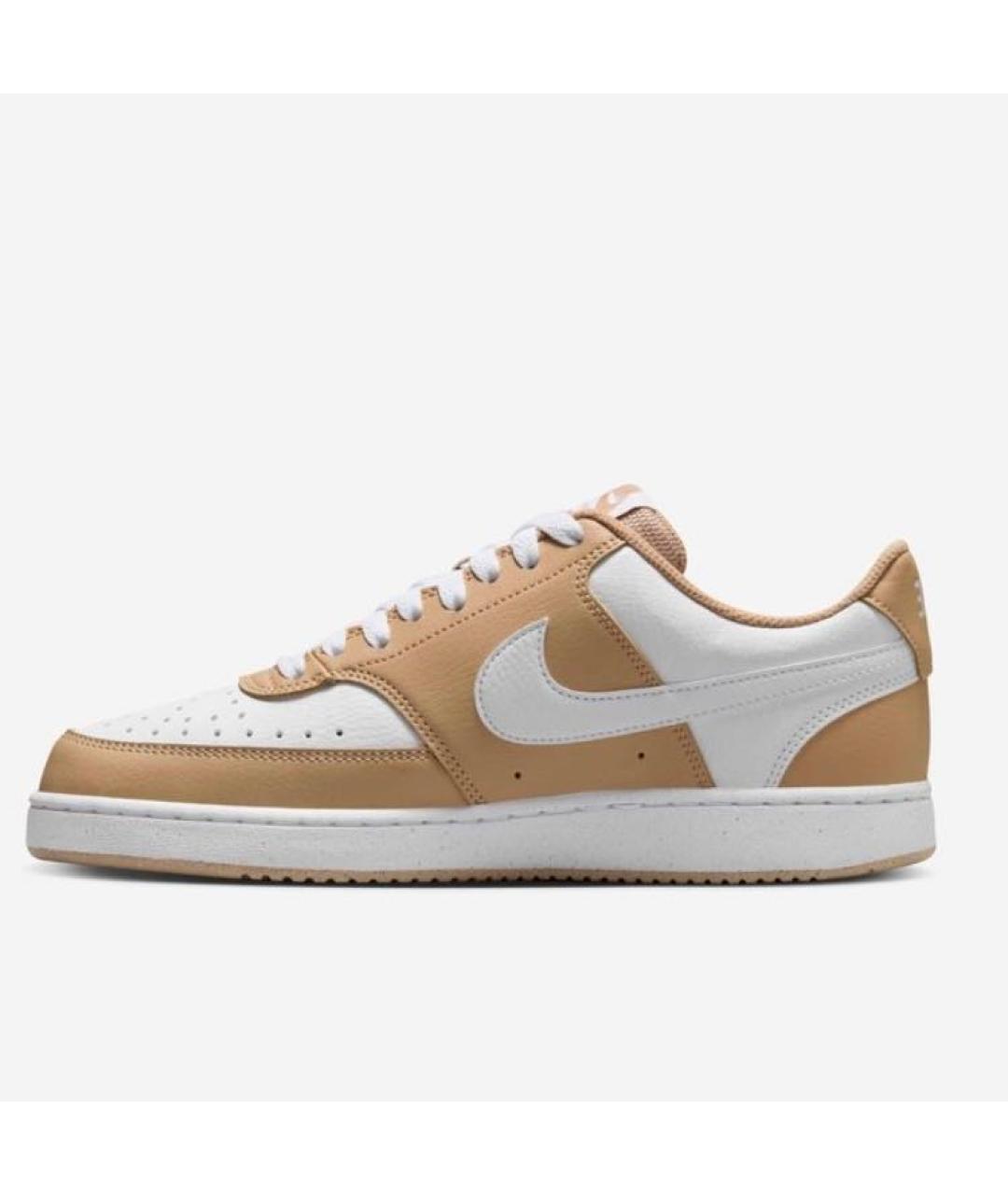 NIKE Бежевые кожаные кроссовки, фото 4