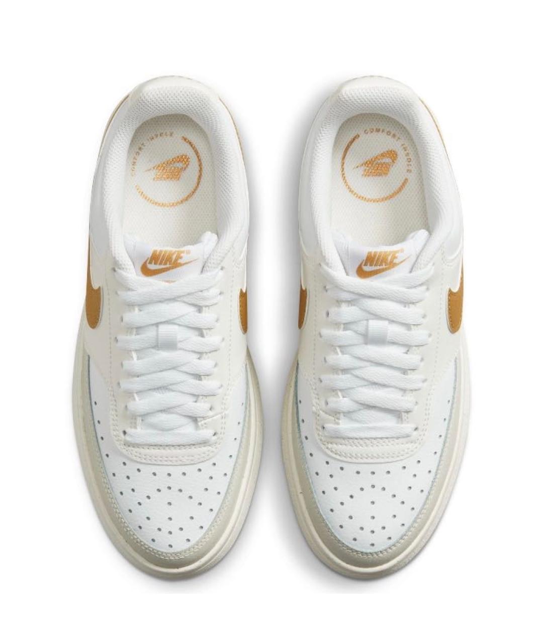 NIKE Бежевые кожаные кроссовки, фото 4