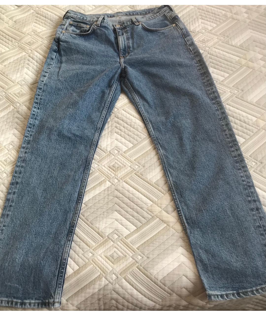 ARKET Голубые хлопковые прямые джинсы, фото 8