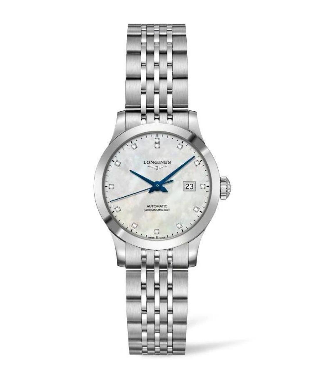 LONGINES Белые металлические часы, фото 9