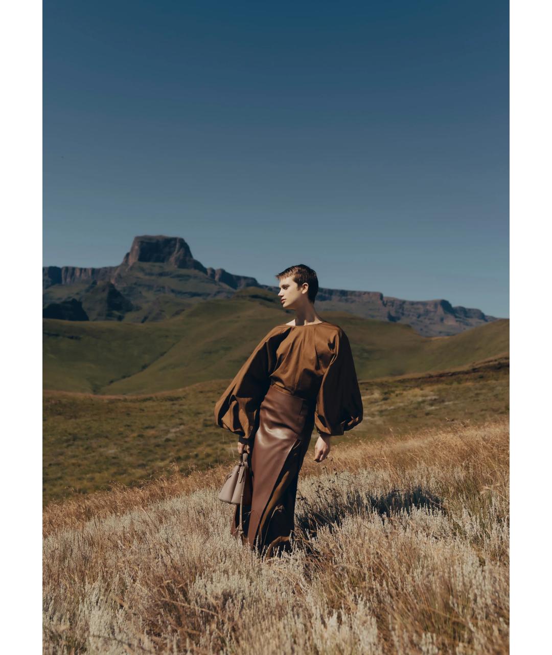 POLENE Серая кожаная сумка через плечо, фото 4