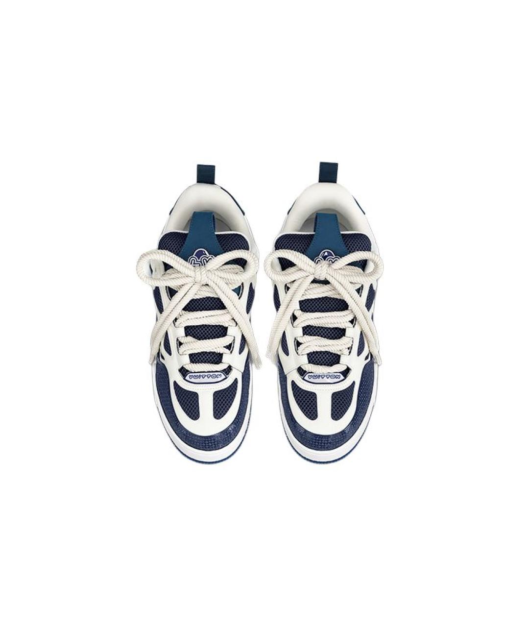 LOUIS VUITTON Синие низкие кроссовки / кеды, фото 4