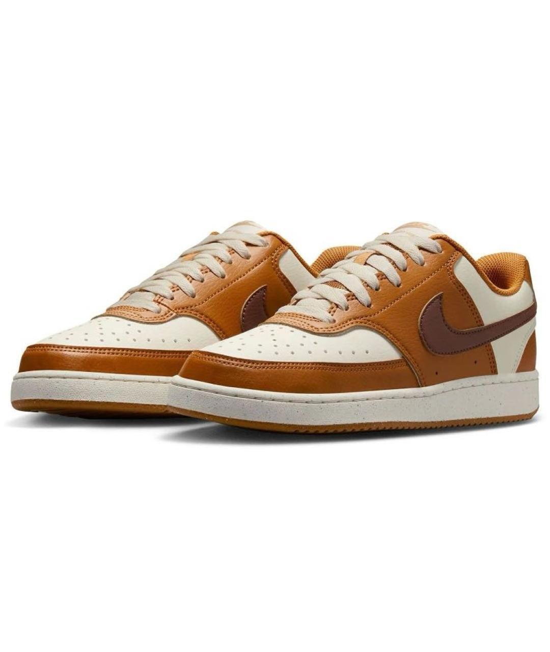 NIKE Оранжевое кожаные кроссовки, фото 2