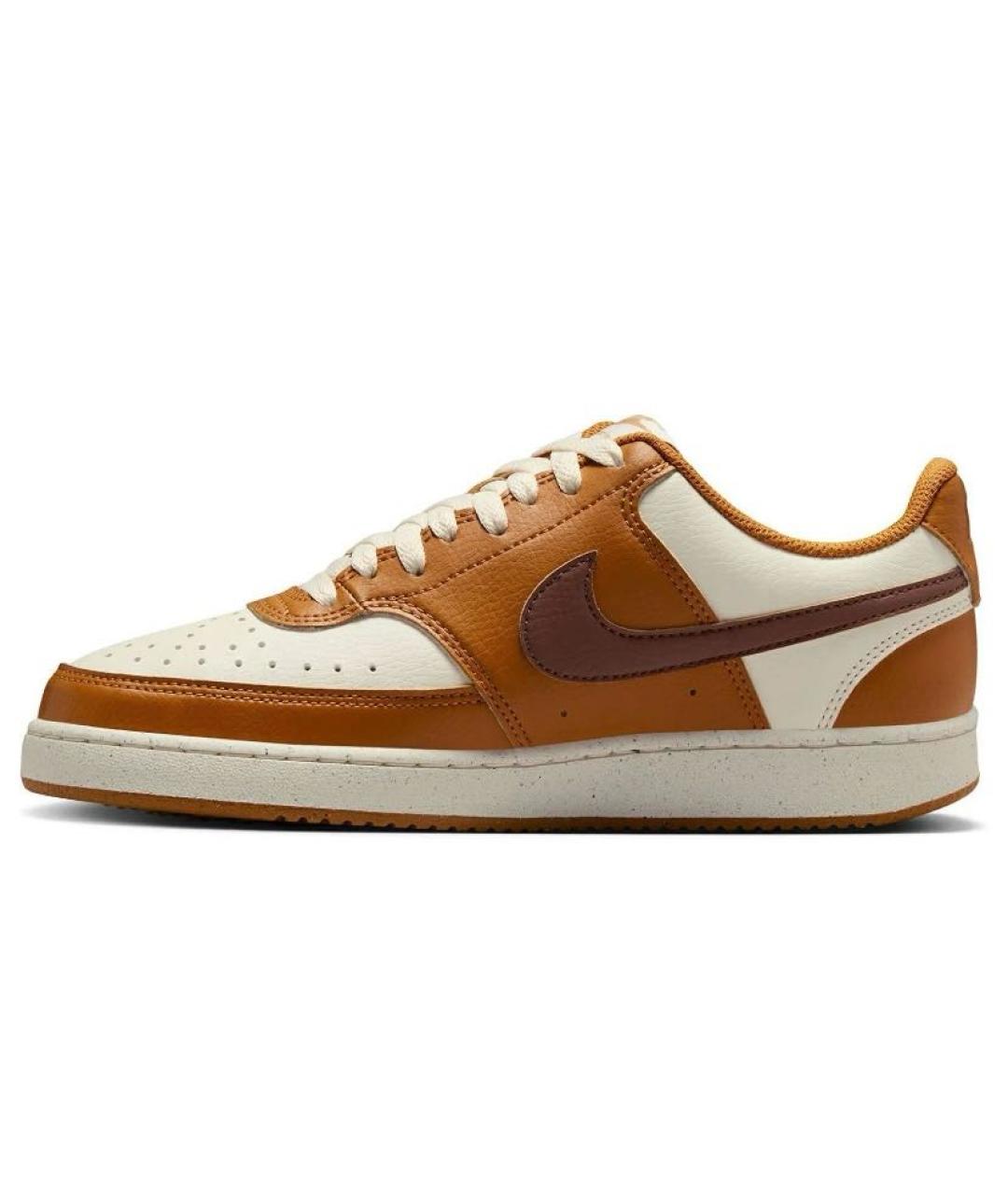 NIKE Оранжевое кожаные кроссовки, фото 5