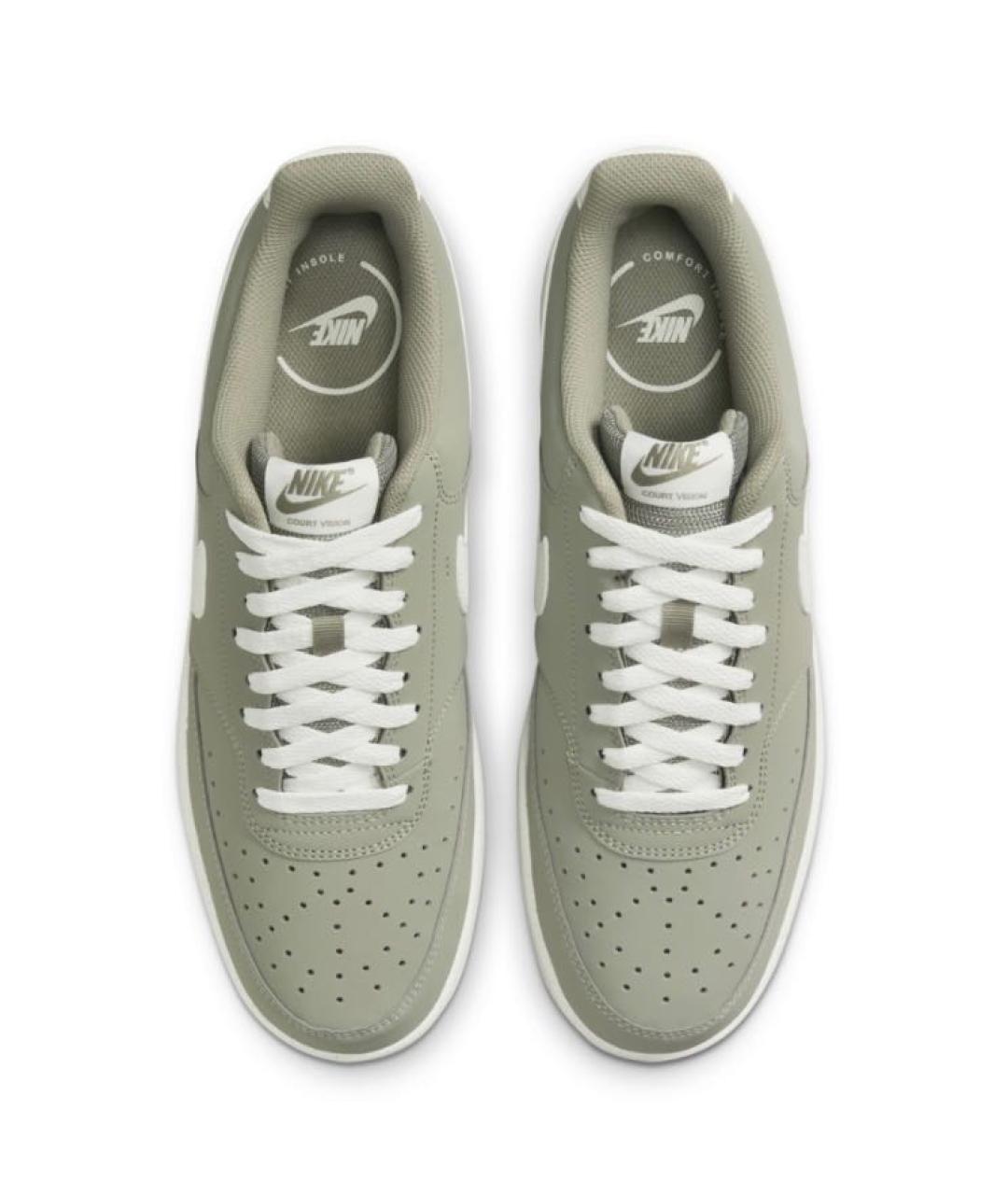 NIKE Хаки кожаные кроссовки, фото 2