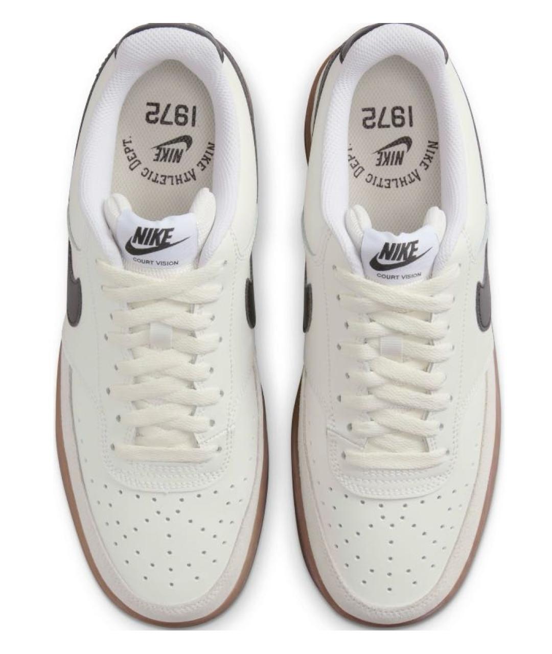 NIKE Бежевые кожаные кроссовки, фото 4