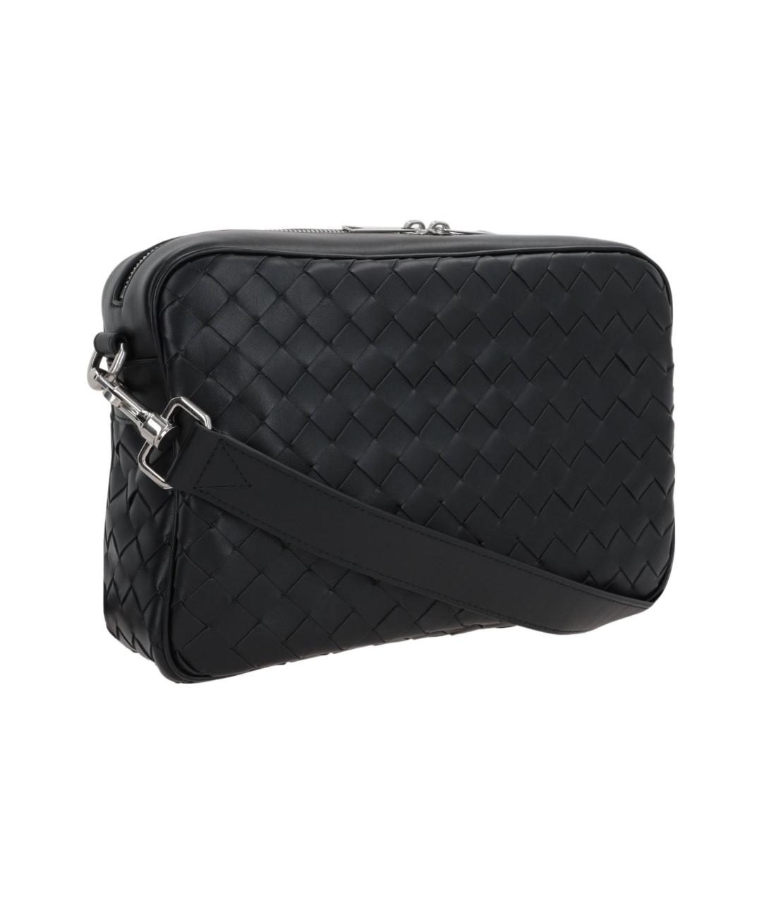 BOTTEGA VENETA Черная кожаная сумка на плечо, фото 2