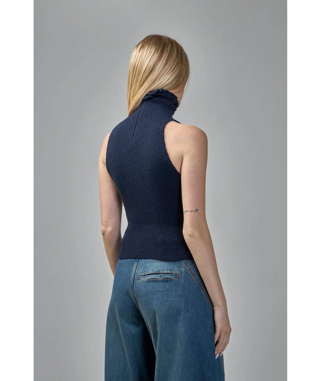 ALAIA Темно-синяя шерстяная жилетка, фото 4