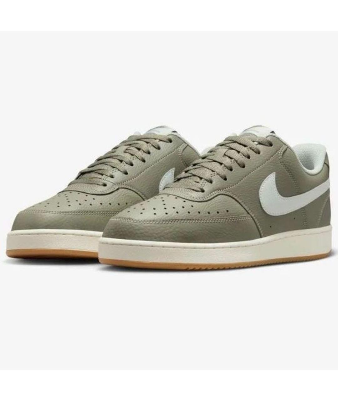 NIKE Хаки кожаные кроссовки, фото 3