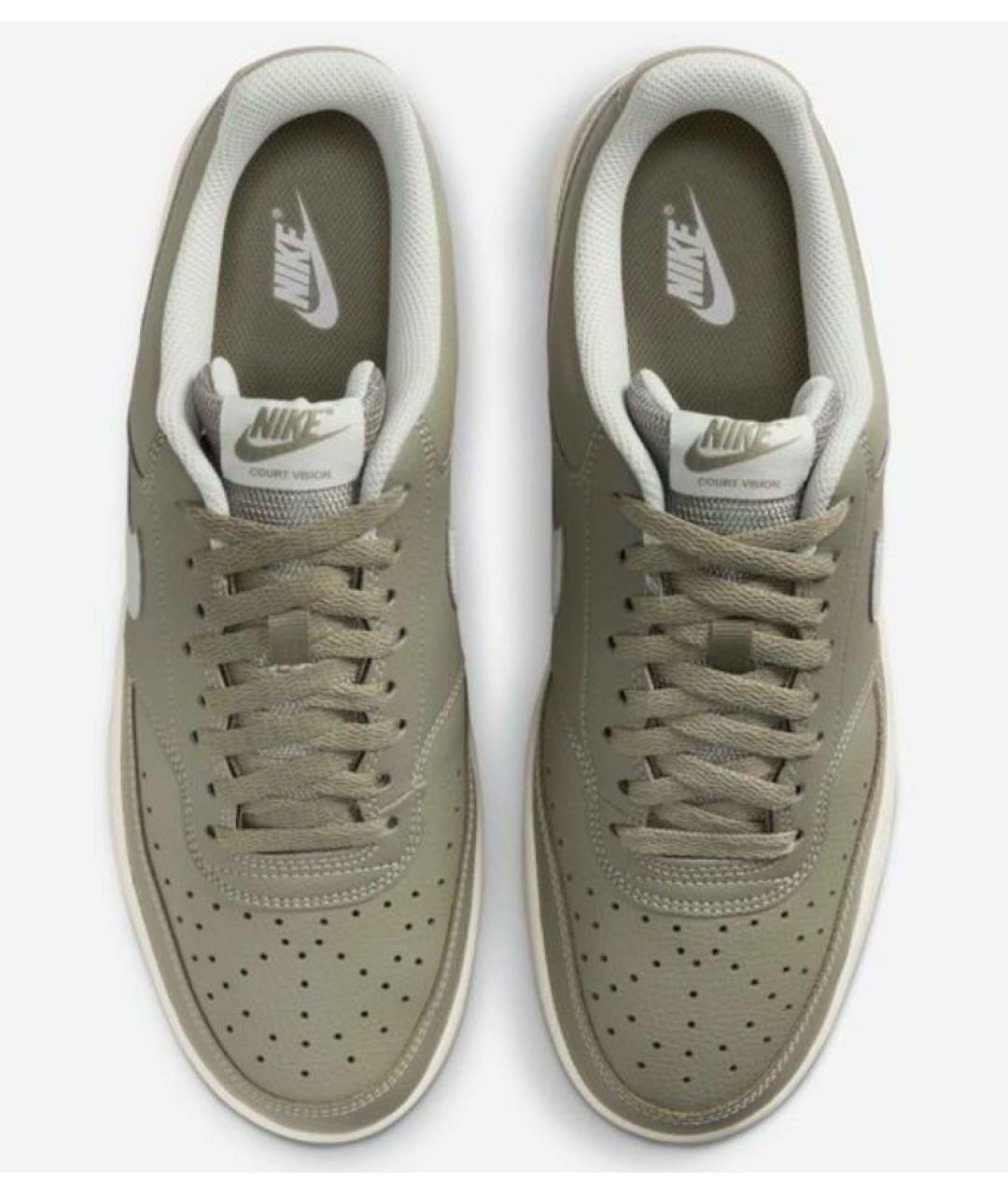 NIKE Хаки кожаные кроссовки, фото 2