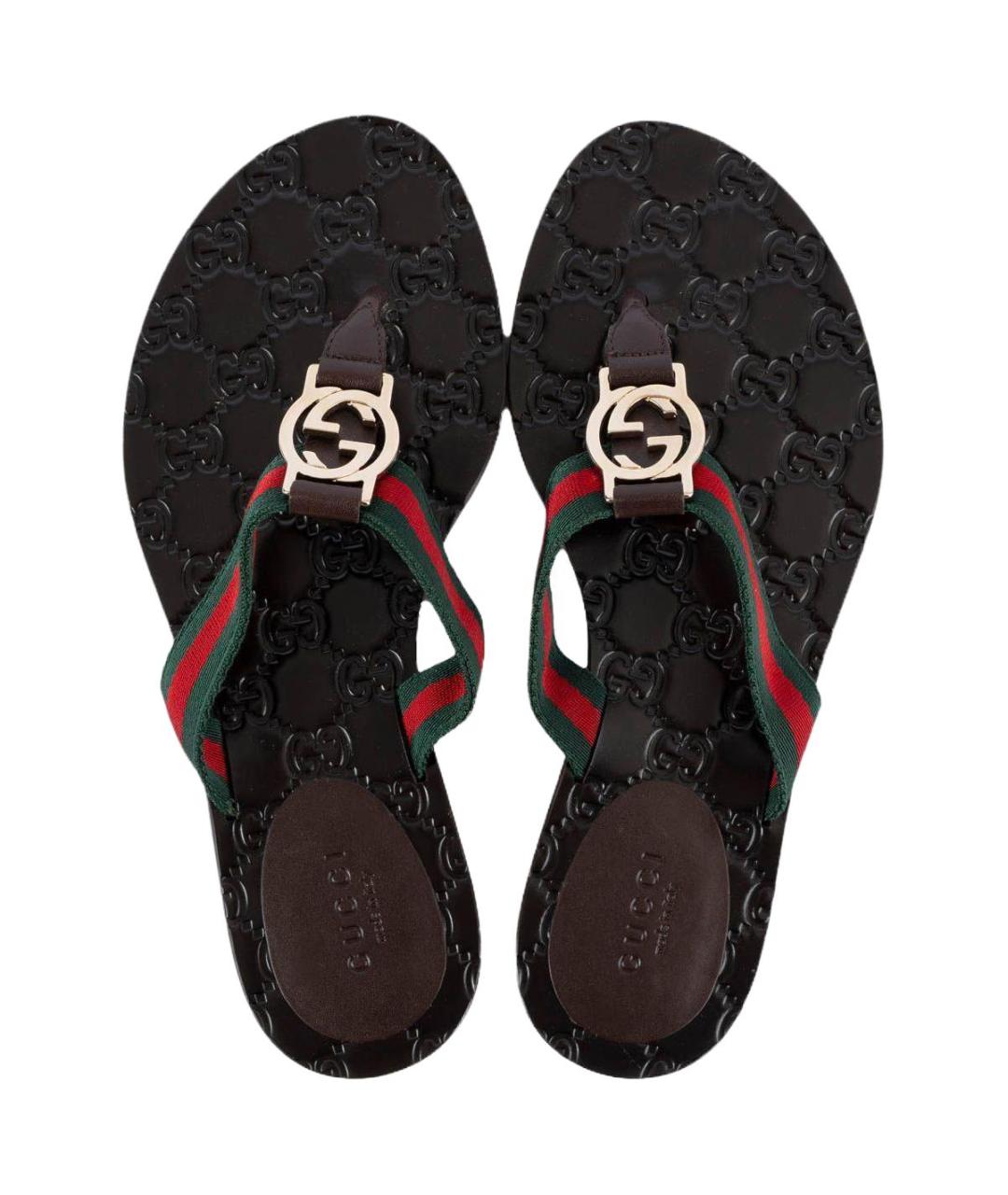 GUCCI Мульти текстильные шлепанцы, фото 4