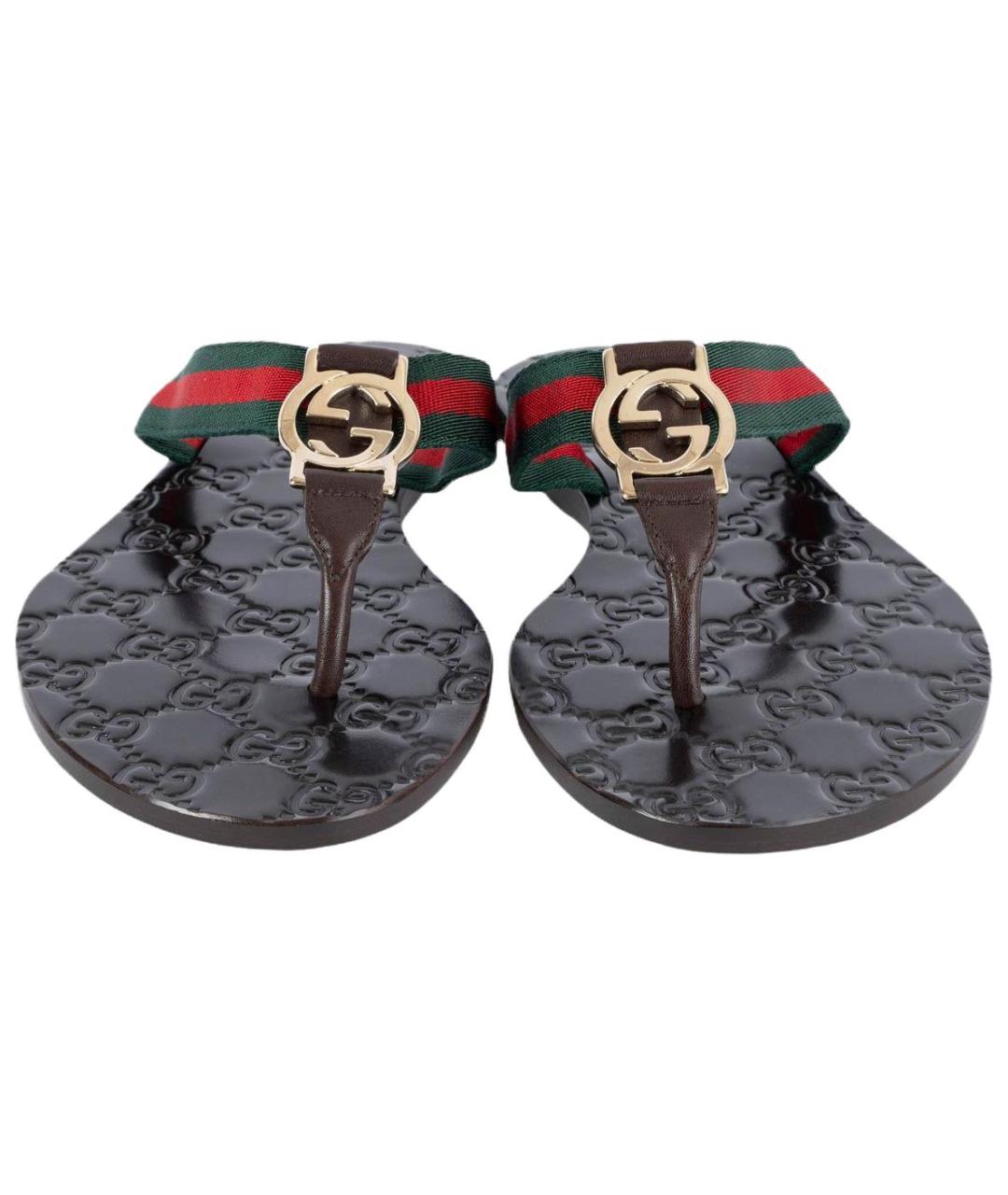 GUCCI Мульти текстильные шлепанцы, фото 3