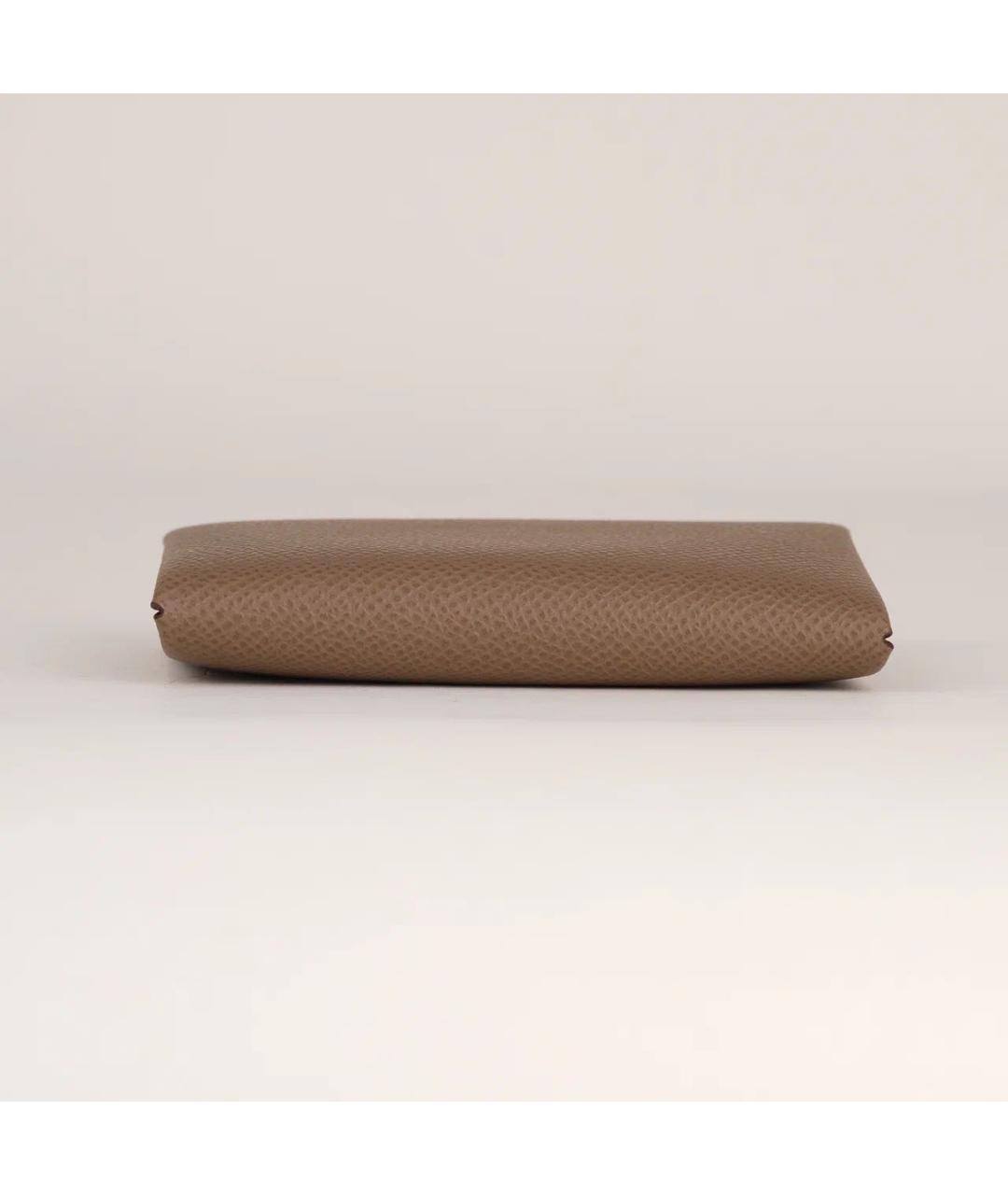 HERMES Бежевый кожаный кардхолдер, фото 7