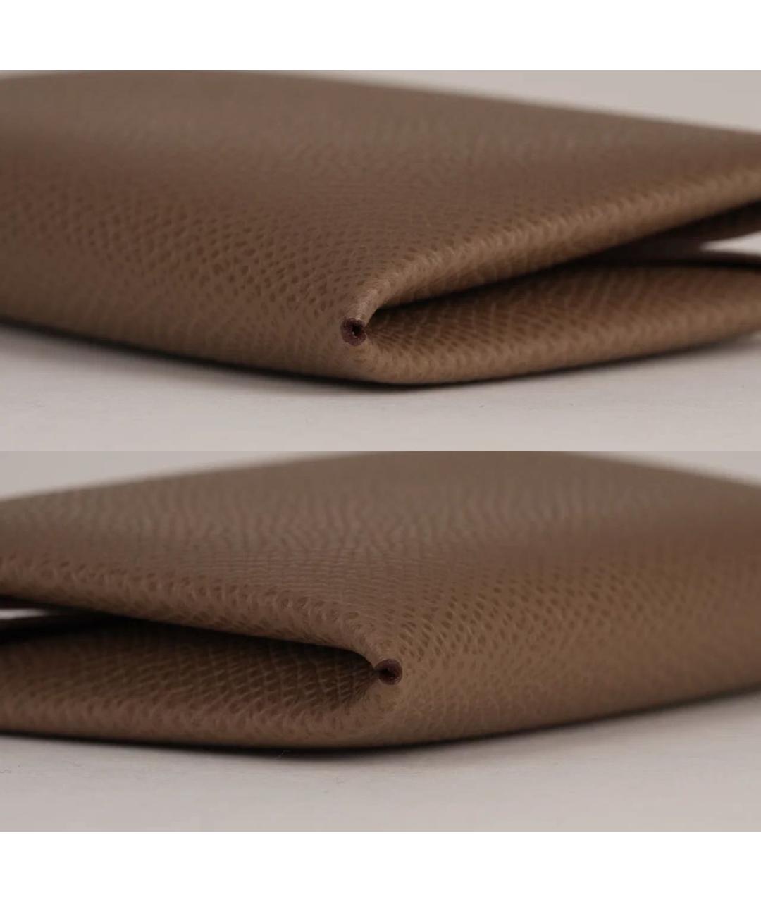 HERMES Бежевый кожаный кардхолдер, фото 8