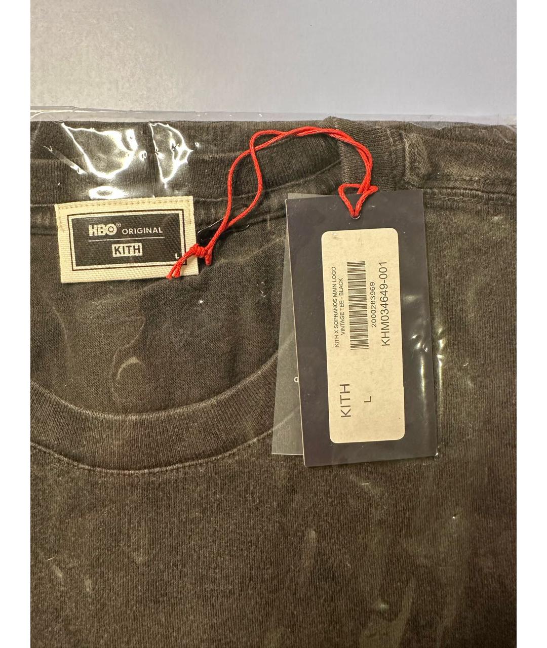 KITH Черная хлопковая футболка, фото 3