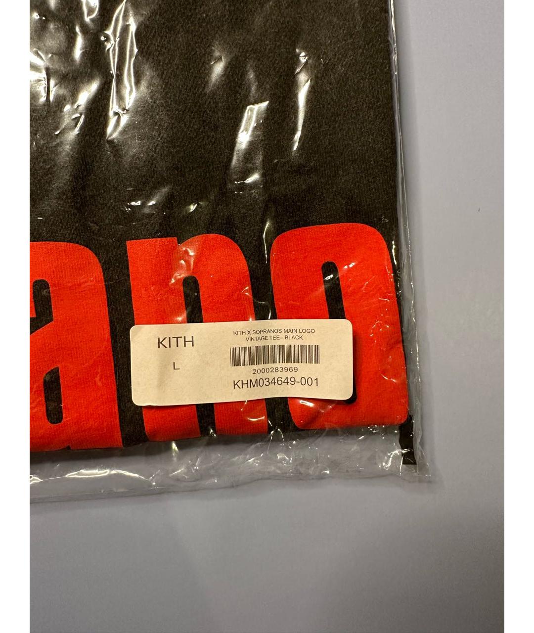 KITH Черная хлопковая футболка, фото 4