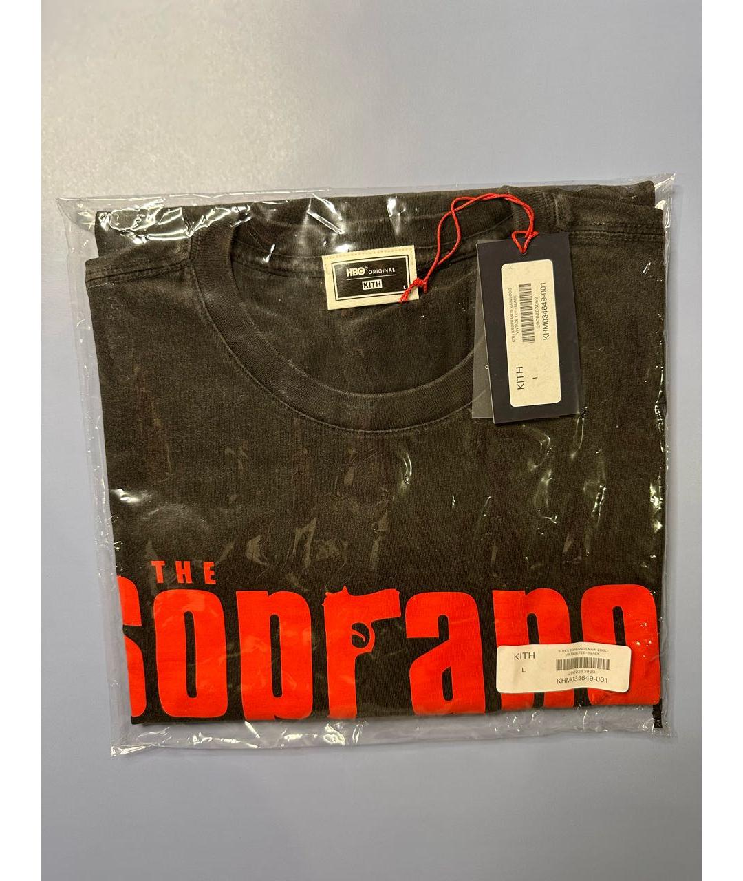 KITH Черная хлопковая футболка, фото 2