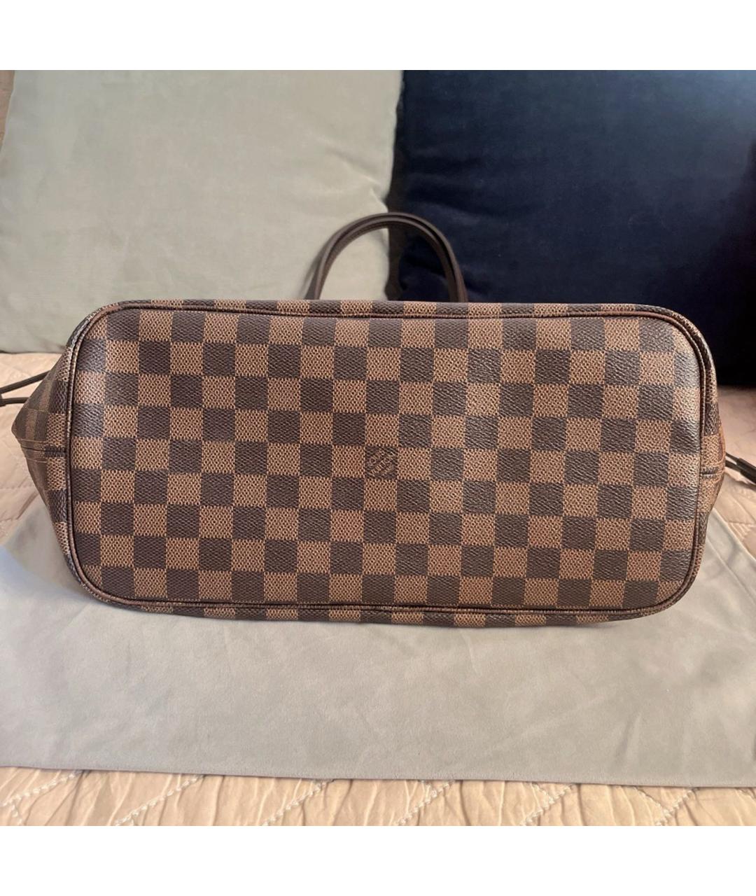 LOUIS VUITTON Коричневая кожаная сумка тоут, фото 6