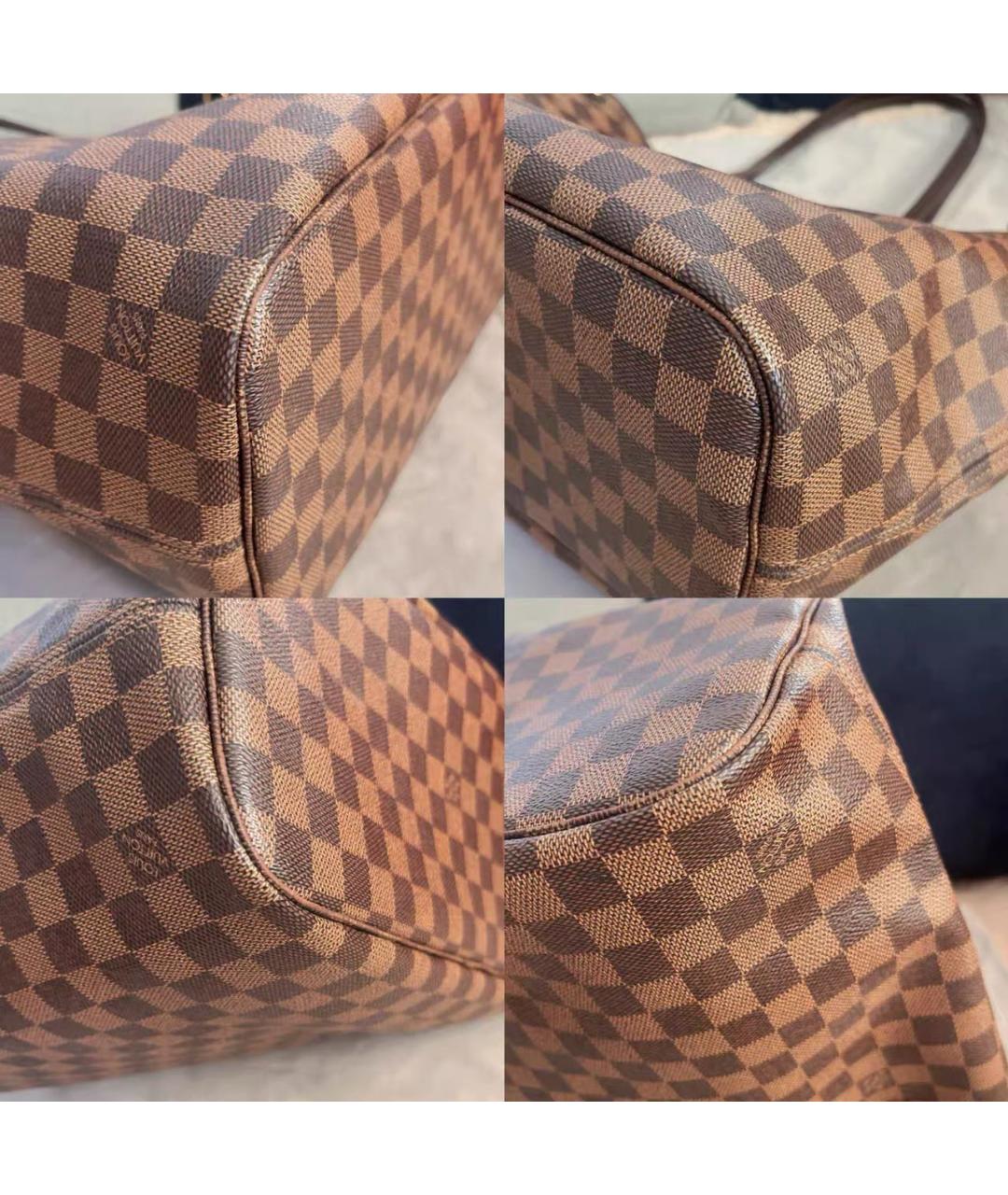 LOUIS VUITTON Коричневая кожаная сумка тоут, фото 7