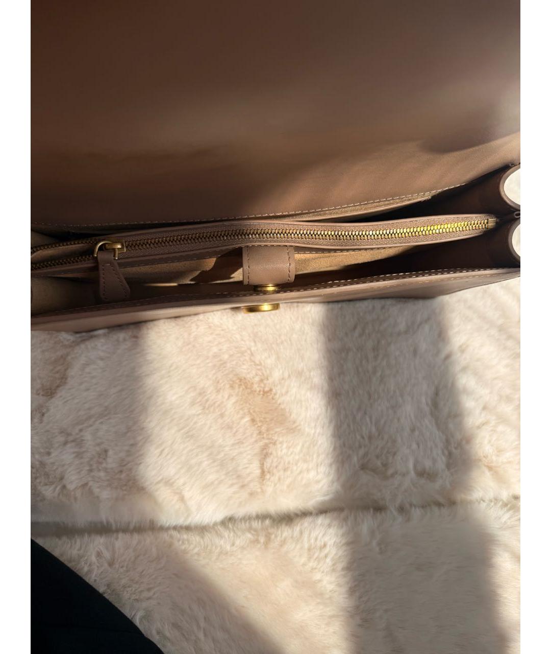 PINKO Бежевая кожаная сумка через плечо, фото 3