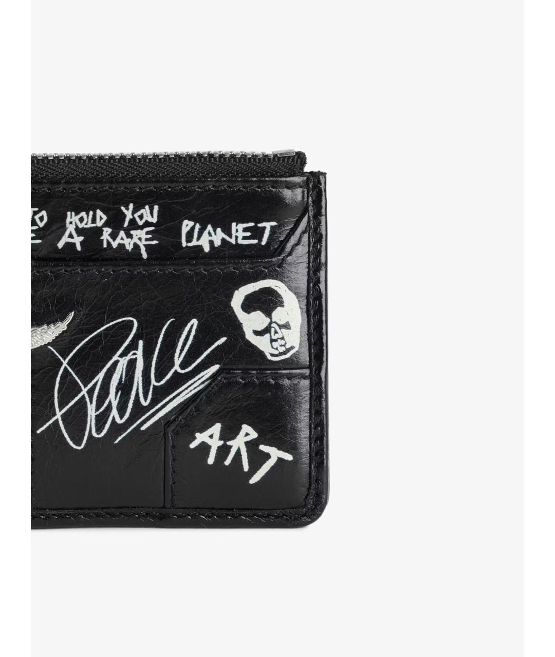 ZADIG & VOLTAIRE Черный кожаный кошелек, фото 4