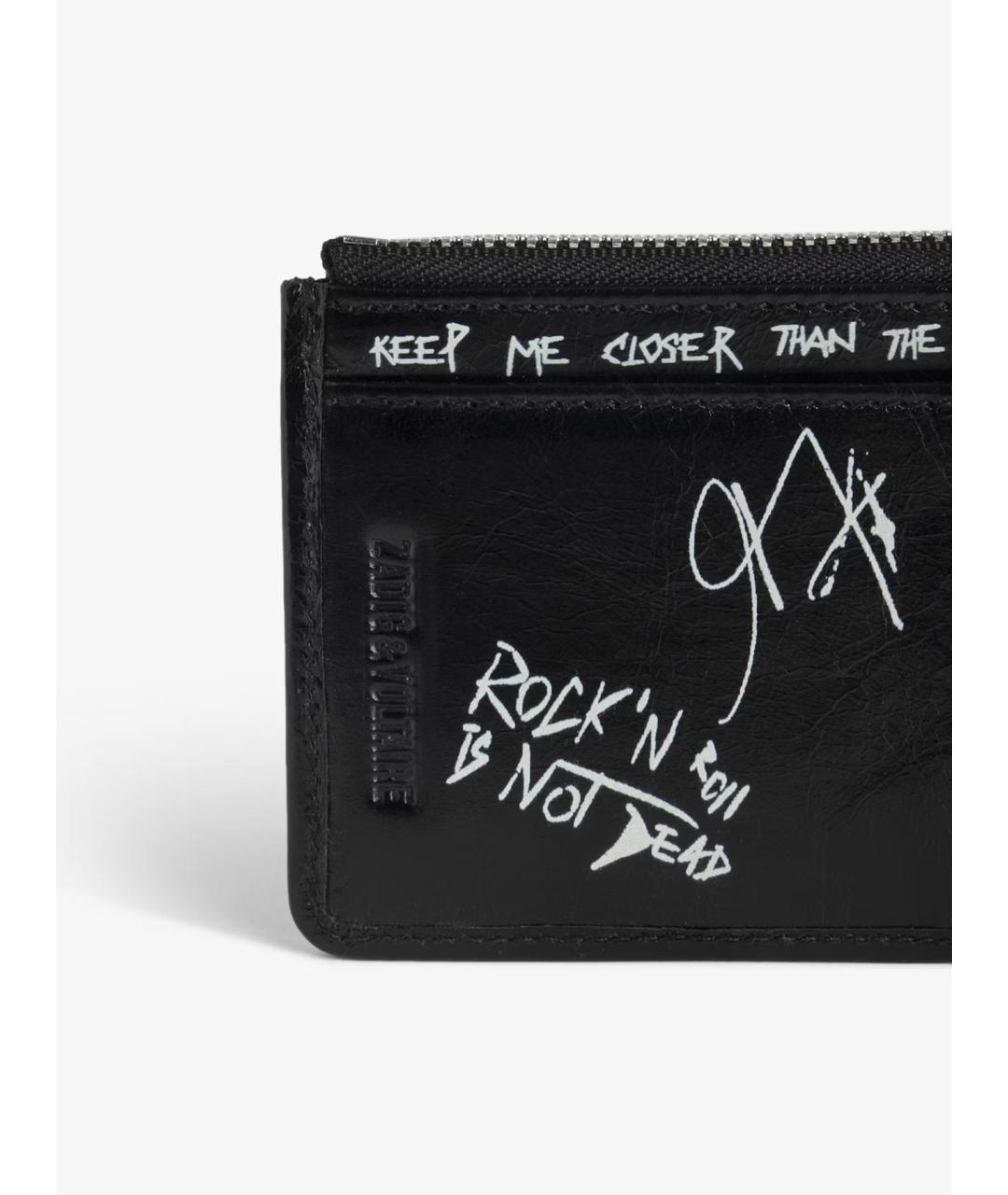 ZADIG & VOLTAIRE Черный кожаный кошелек, фото 5