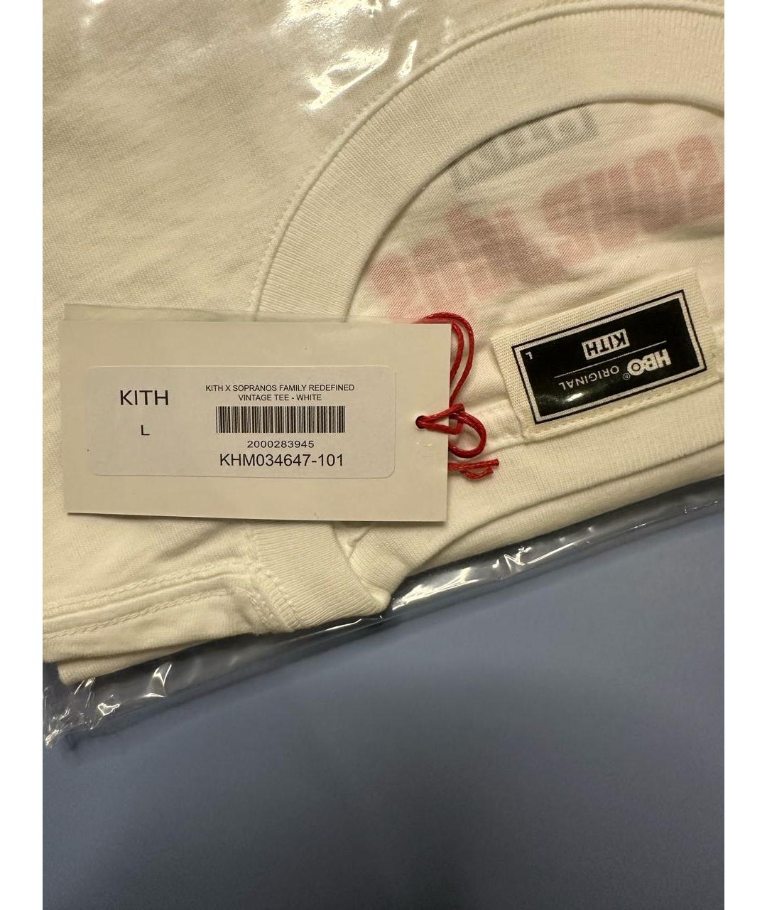 KITH Белая хлопковая футболка, фото 4
