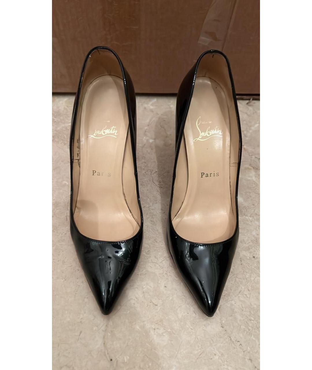 CHRISTIAN LOUBOUTIN Черные кожаные туфли, фото 3