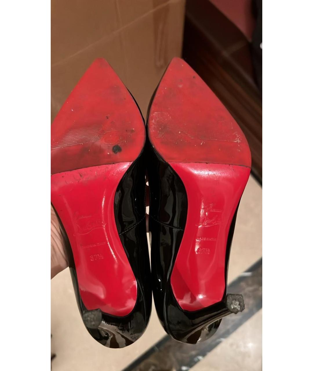 CHRISTIAN LOUBOUTIN Черные кожаные туфли, фото 5