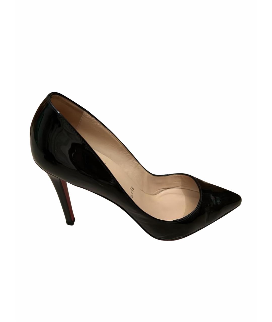 CHRISTIAN LOUBOUTIN Черные кожаные туфли, фото 1