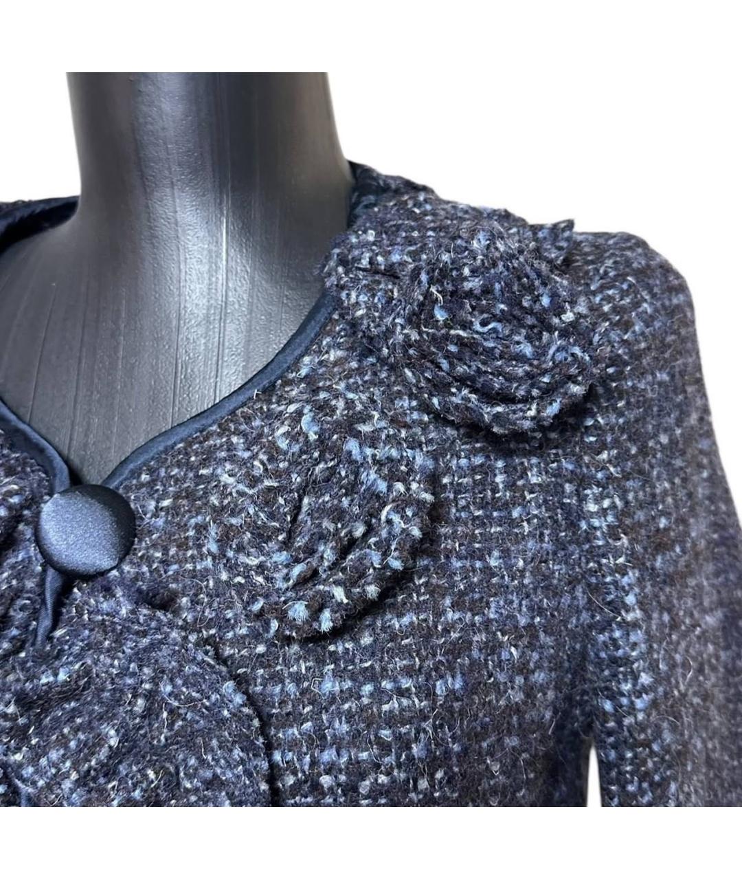 LIU JO Темно-синее шерстяное пальто, фото 3