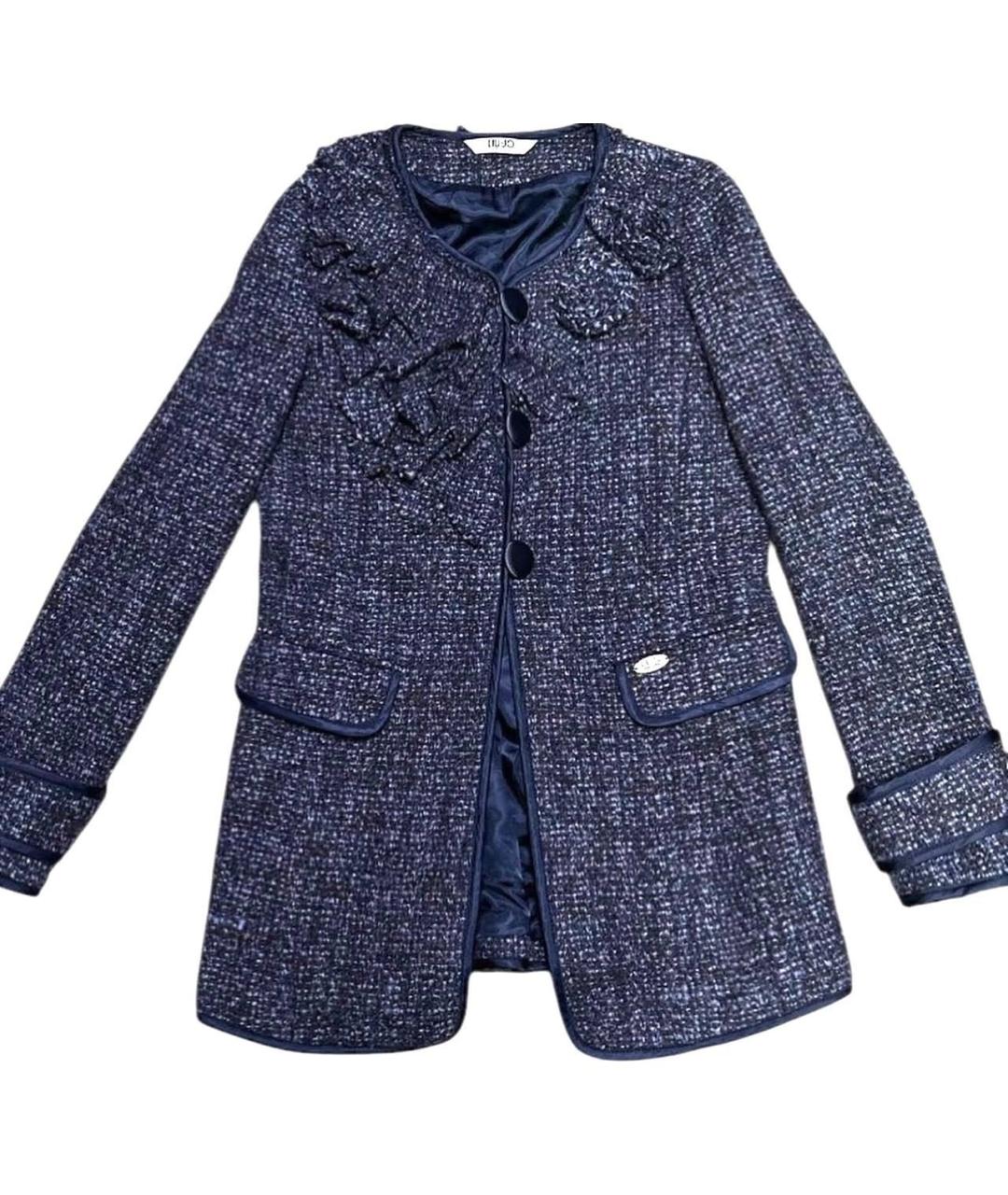 LIU JO Темно-синее шерстяное пальто, фото 7