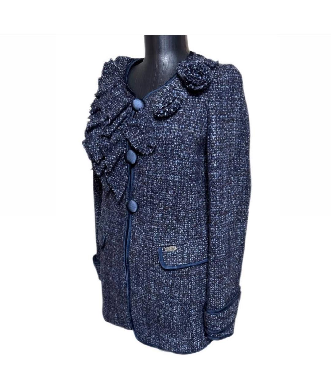 LIU JO Темно-синее шерстяное пальто, фото 5