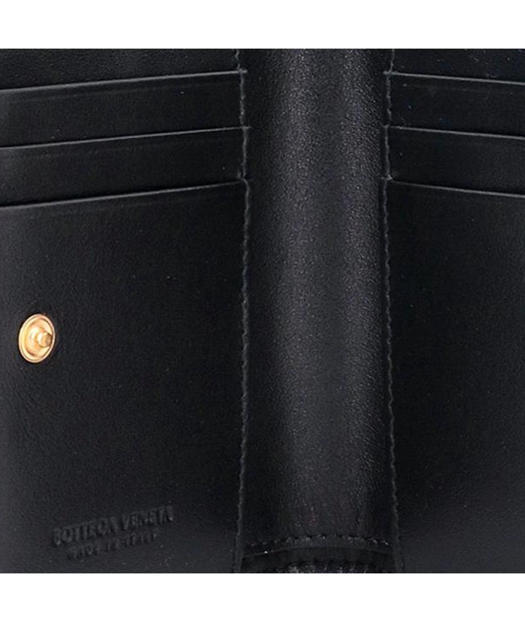 BOTTEGA VENETA Черный кожаный кошелек, фото 5