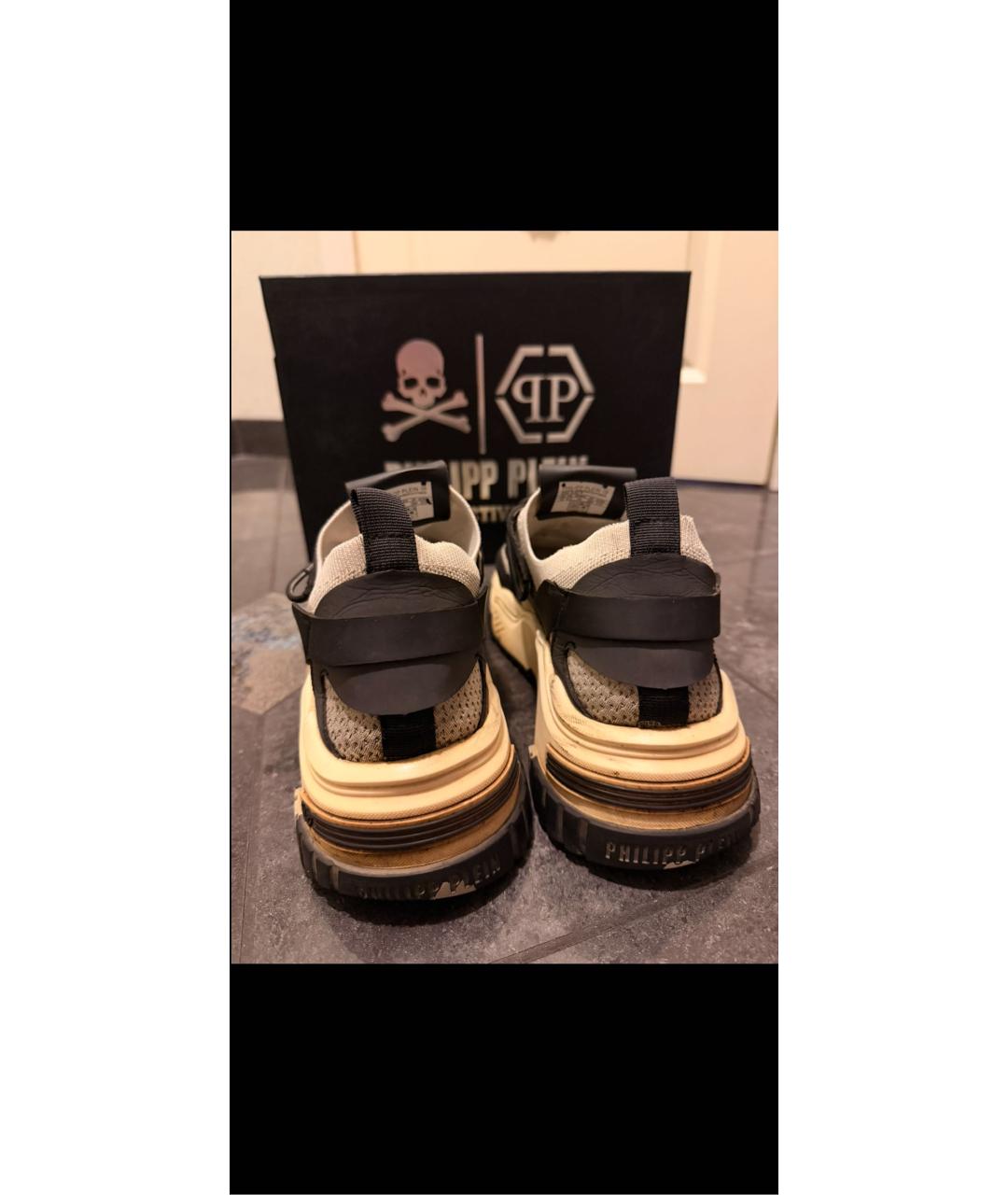 PHILIPP PLEIN Черные замшевые низкие кроссовки / кеды, фото 4