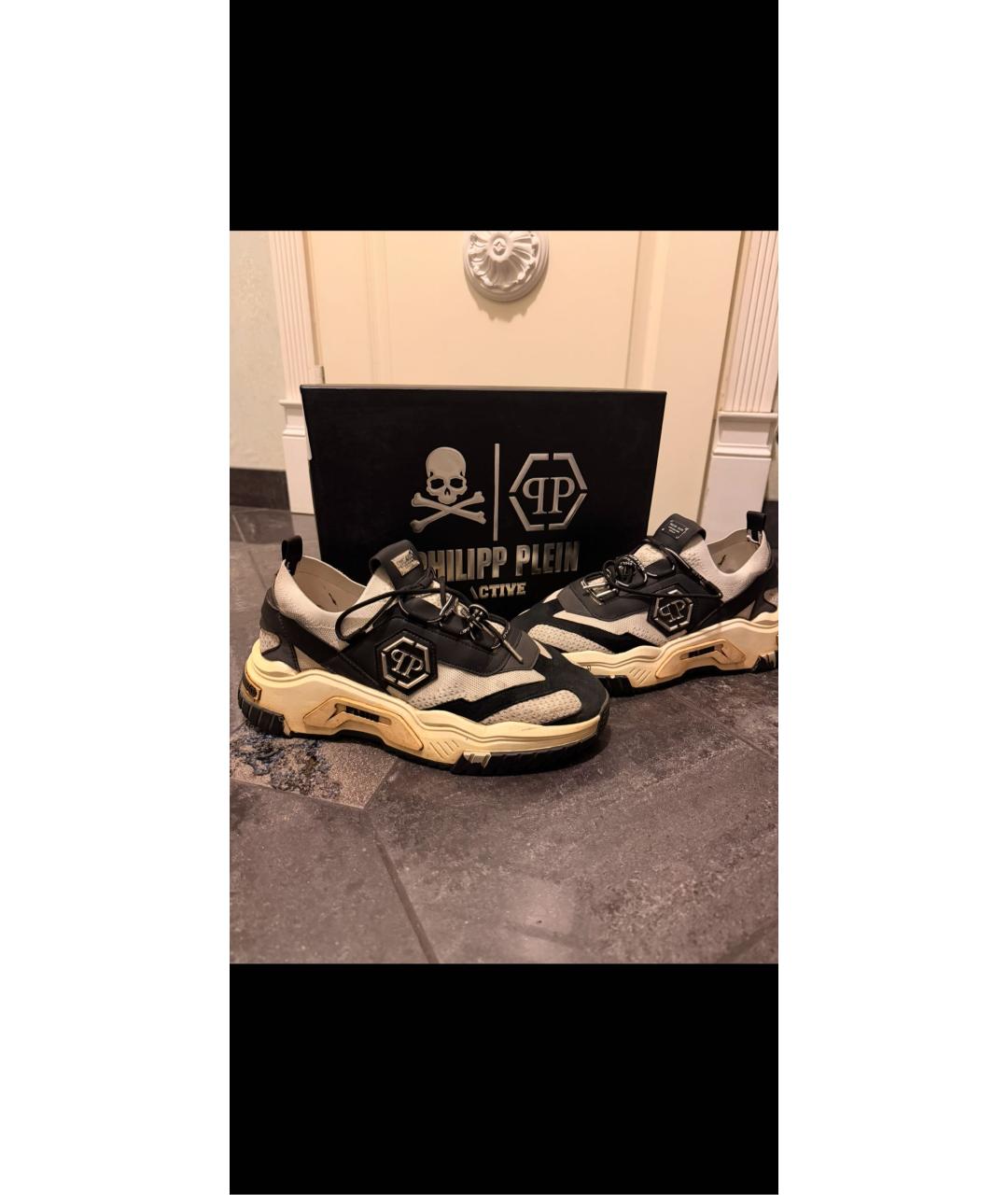 PHILIPP PLEIN Черные замшевые низкие кроссовки / кеды, фото 6