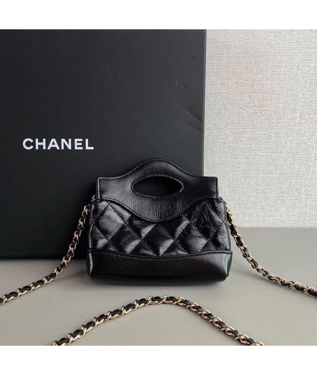 CHANEL Черная кожаная сумка через плечо, фото 4